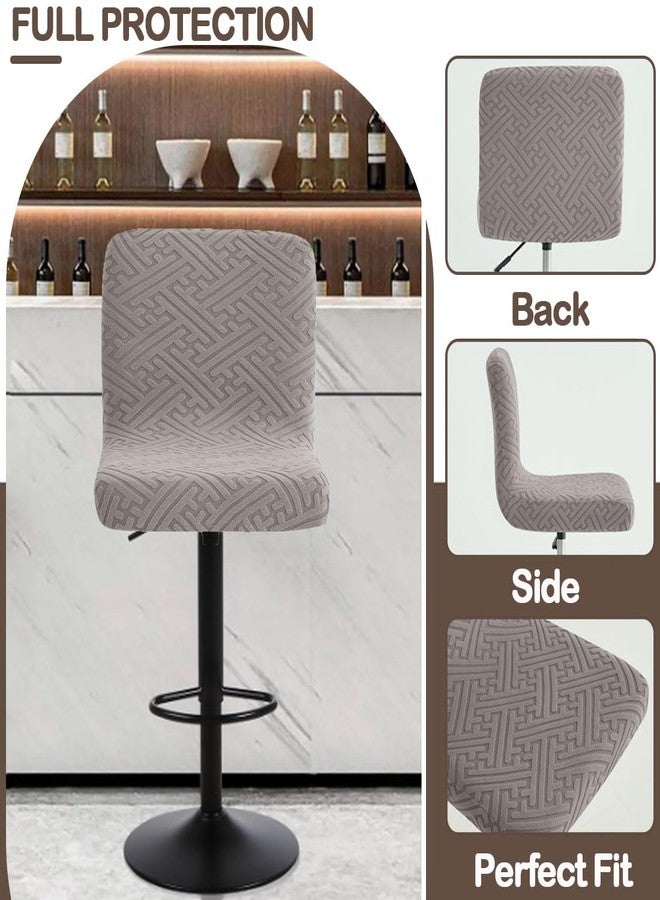 غطاء كرسي بار Bifaunvogel مع مساند ظهر، عبوة من 4 قطع، قابل للتمدد، مناسب لكراسي البار المرتفعة، قابل للغسل، مربع الشكل، دوار، غطاء مقعد كرسي بار، غطاء حماية كرسي بار متوسط الارتفاع، لون كاكي - Image 5